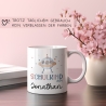 Kindertasse Schulkind 2024 mit UFO-Weltraum-Motiv - personalisierte Kakao Tasse mit Namen - ideales Einschulungsgeschenk