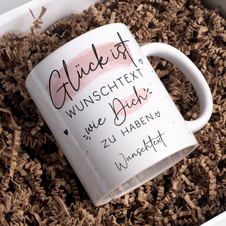 Handgefertigte Personalisierte Tasse mit Wunschnamen – Glück ist eine TANTE wie dich zu haben - Geschenk zu Ostern, Weihnachten, Geburtstag