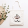 Flugzeug Stofftasche Tasche Kinder-Beutel mit Namen Wunschname als Sporttasche, Wechselwäsche, Tragetasche -für Kita Schule & Kindergarten