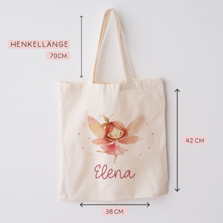 Kinder-Beutel Ballerina Fee mit Namen personalisiert Personalisierter Turnbeutel | Rucksack als Sportbeutel für Schule, Kindergarten, Wäsche