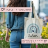 Regenbogen Blau Stofftasche Tasche Kinder-Beutel mit Namen als Sporttasche, Wechselwäsche, Tragetasche - Kita, Schule & Kindergarten - 06