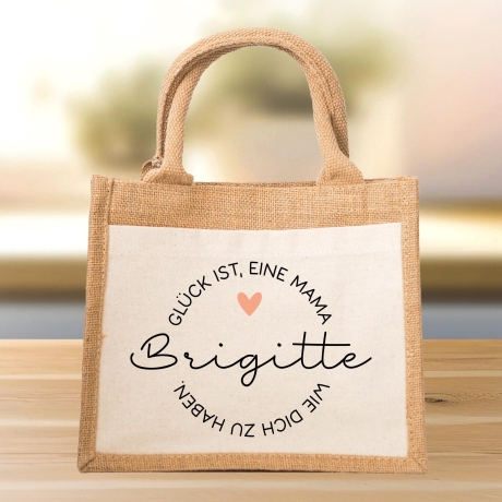 Personalisierte Jutetasche Glück ist eine Mama wie dich zu haben | Markttasche | Geschenk | Individuelle Geschenke | Muttertag | Weihnachten