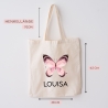 Rosa Schmetterling Stoff Tasche Personalisiert und Namen. Für Kindergarten und Schule - Wäschebeutel Wechselwäsche KITA | Mädchen & Junge