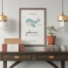 Personalisiertes Poster zur Taufe mit eigenen Namen und Taufspruch mit einem Wal | Taufposter| Geschenk zur Taufe | Geschenk für Patenkind