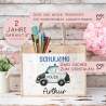 Polizeiwagen Schulkind Tasche Wunschnamen | 100% Jute | Streifenwagen Polizei | Geschenk Einschulung | Schultüte personalisiert | Schule