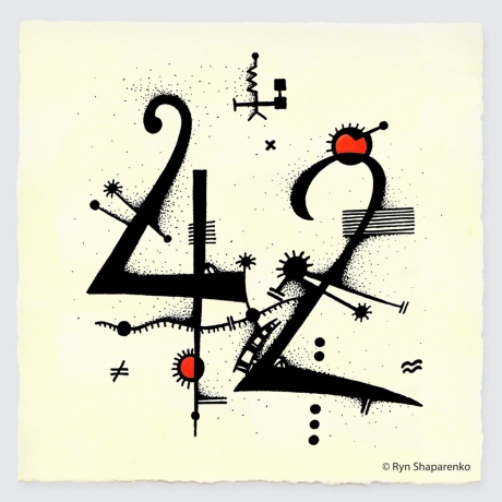 Kunstdruck von grafisch-studio: abstrakt oder die „Zahl 42“