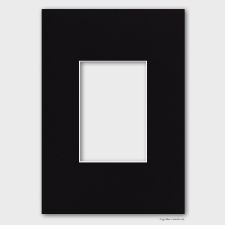 30x21 cm Passepartout für Fotos im 10x15 Format, schwarz, 1,4 mm