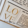 Personalisierte 3D Zeitung zur Hochzeit – besonderes Geldgeschenk auf Acrylscheibe (ohne Rahmen)