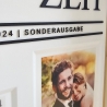 Personalisierte 3D Zeitung zur Hochzeit – besonderes Geldgeschenk auf Acrylscheibe (ohne Rahmen)