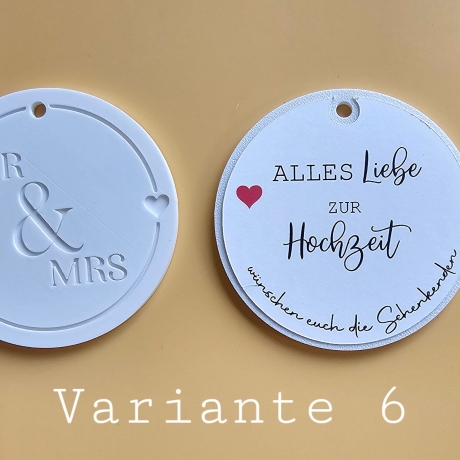 Mr & Mrs 3D Bild zur Hochzeit – personalisiertes Geldgeschenk auf Acrylscheibe (ohne Rahmen)