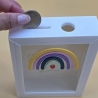 Personalisierte Spardose mit Name | Kinder Spardose Regenbogen | Geschenk zur Geburt | Taufgeschenk | Sparbox Baby