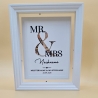 Mr & Mrs 3D Bild zur Hochzeit – personalisiertes Geldgeschenk auf Acrylscheibe (ohne Rahmen)