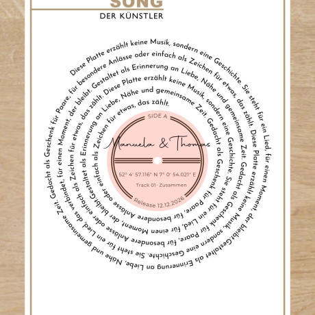 Digitales Schallplatten Poster personalisiert | Download | A4 A3