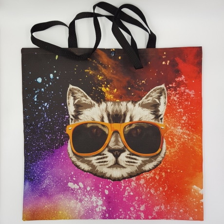 Tragetasche Space Cat | Tote Bag | Vintage 90s Katze Universum