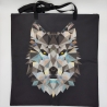 Tragetasche Einkaufstasche Geometrischer Wolf Vintage Wolf Print