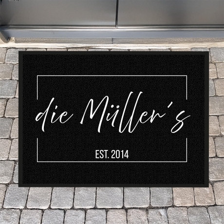 Fußmatte, Fußmatte personalisiert, Familienname, Einzug, Schmutzfangmatte, Wohnungstür, Hochzeitsgeschenk, Familie, Name, Wohnung, Türmatte