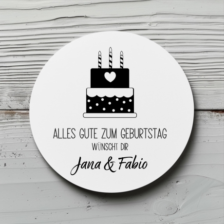 Personalisierte Geburtstagsaufkleber, Name Wunschtext und Motiv, 4 cm rund, wasserfest, Sticker, Geburtstag Etiketten mit Wunschtext