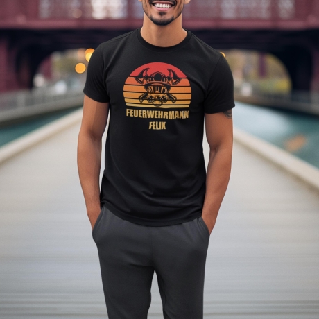 Personalisiertes T-Shirt Feuerwehr Mann Geschenk Vater Geschenkidee Vatertag Shirt Geburtstagsgeschenk Mann Freiwillige Feuerwehr