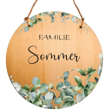 Personalisiertes Türschild, Familienschild, Holz, Türkranz, Familie, Haustürschild mit Namen