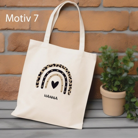 Personalisierter Stoffbeutel mit Wunschname  Regenbogen, Geschenkidee, Karneval, Kindergarten, Einkaufstasche, Tragetasche, Tasche
