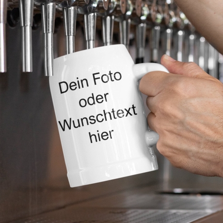 Personalisierter Bierkrug | Foto | Wunschtext | Geschenk 