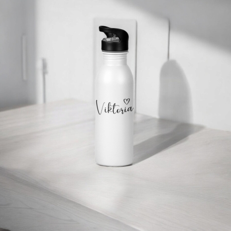 Trinkflasche, personalisiert, aus Edelstahl, Geschenk für Kinder, 360 Grad Druck, Wunschtext, Foto, Einschulung, KITA, Kindertrinkflasche