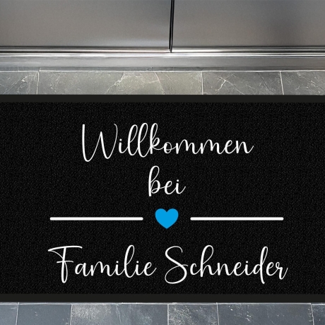 Fußmatte, Fußmatte personalisiert, Familienname, Willkommen Herz, Schmutzfangmatte, Wohnungstür, Hochzeitsgeschenk, Familie, Name, Wohnung