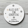 Personalisierte Geburtstagsaufkleber, Name Wunschtext und Motiv, 4 cm rund, wasserfest, Sticker, Geburtstag Etiketten mit Wunschtext