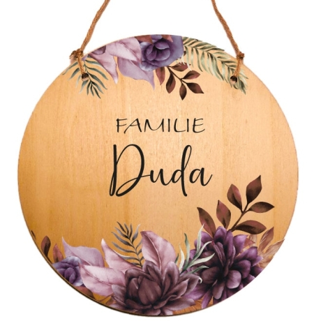 Personalisiertes Türschild, Familienschild, Holz, Türkranz, Familie, Haustürschild mit Namen