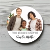 Personalisierte Weihnachtsaufkleber mit Foto und Wunschtext, 4 cm rund, wasserfest, personalisierte Sticker, Weihnachtliche Etiketten,