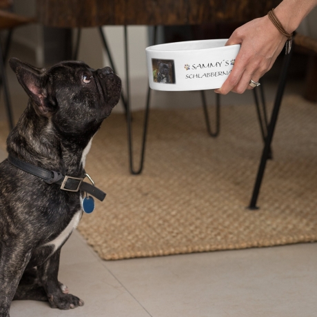 Personalisierter Haustiernapf - individuell - Name - Hund -  Katze - Foto - Wunschtext - Tier - Schale - Pfoten - Futternapf - Motiv