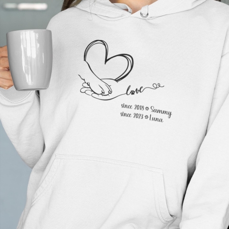Personalisierter Hoodie Hunde Mama Love dog mom Name der Hunde Geschenkidee Muttertag Pullover Hunde  Damen Geburtstagsgeschenk hundemensch