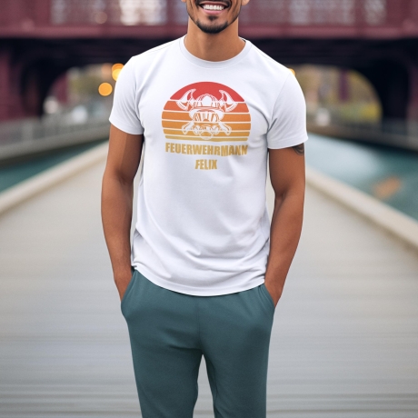 Personalisiertes T-Shirt Feuerwehr Mann Geschenk Vater Geschenkidee Vatertag Shirt Geburtstagsgeschenk Mann Freiwillige Feuerwehr