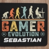 Personalisierte XL Gaming Mousepad | Gamer Evolution Design | Custom Mauspad für Zocker | Hintergrundfarbe & Größe wählbar | Gaming Setup
