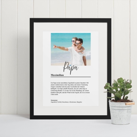 Papa Geschenk Personalisierbares Bild Fotogeschenk Mit Foto Herzensmensch Geschenkidee Poster Definition Vater Vatertagsgeschenk