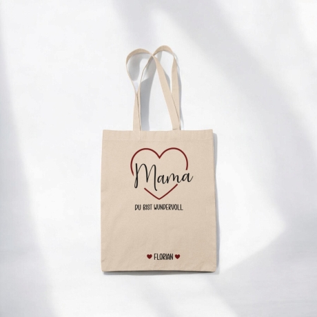 Personalisierte Stofftasche mit Namen, Geschenkidee Mama