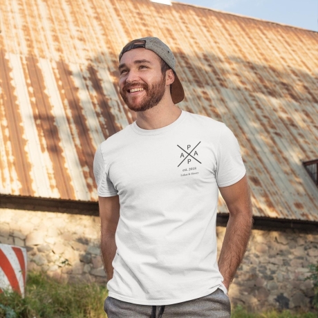 Personalisiertes T-Shirt Papa Kreuz Wunschnamen Name der Kinder Geschenk Vater Geschenkidee Vatertag Shirt Geburtstagsgeschenk Mann