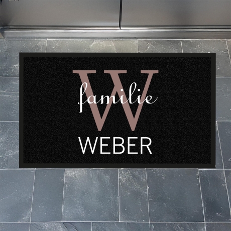 Fussmatte, Fussmatte personalisiert, Familienname, Großbuchstaben, Schmutzfangmatte, Wohnungstür, Hochzeitsgeschenk, Familie, Name, Wohnung