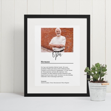 Opa Geschenk Personalisierbares Bild Fotogeschenk Mit Foto Herzensmensch Geschenkidee Poster Großpapa Großvater Großeltern Weihnachten
