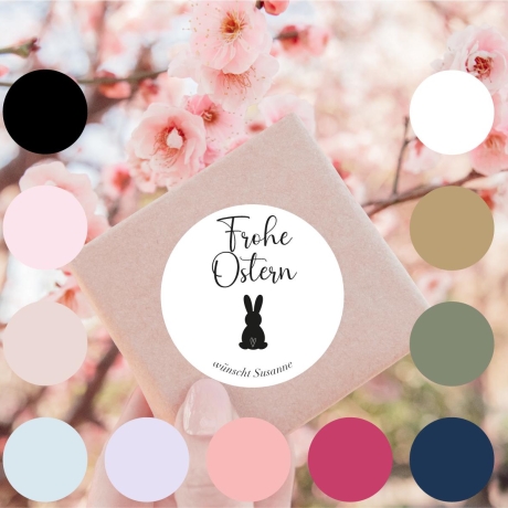 Personalisierte Osteraufkleber – Individuelle Sticker mit Wunschtext & süßen Hasenmotiven – Perfekt für Ostergeschenke und Dekoration