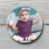Personalisierte Aufkleber mit Foto und Wunschtext, 4 cm rund, wasserfest, personalisierte Sticker,