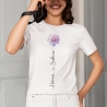 Personalisiertes Bio T-Shirt mit Geburtsblume Monatsblume und Name der Liebsten, Geschenkidee, Freundin, Mama, Schwester, Geschenk für Sie