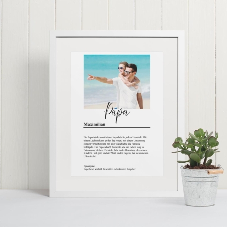 Papa Geschenk Personalisierbares Bild Fotogeschenk Mit Foto Herzensmensch Geschenkidee Poster Definition Vater Vatertagsgeschenk