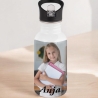 Trinkflasche, personalisiert, aus Edelstahl, Geschenk für Kinder, 360 Grad Druck, Wunschtext, Foto, Einschulung, KITA, Kindertrinkflasche