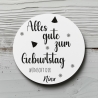 Personalisierte Geburtstagsaufkleber, Name Wunschtext und Motiv, 4 cm rund, wasserfest, Sticker, Geburtstag Etiketten mit Wunschtext