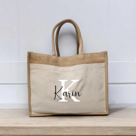 Personalisierte Jutetasche, Name Buchstabe, Shopper, Shopper Tasche, Geschenke Frau, Dein Design, Geburtstag, Geschenkidee, Einkaufstasche