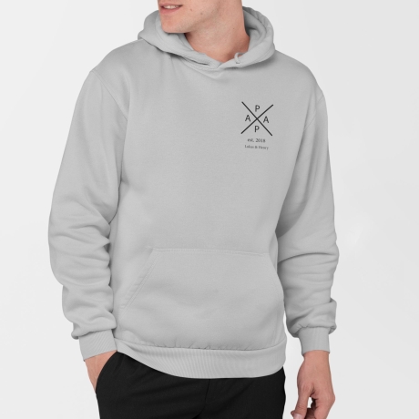 Personalisierter Hoodie Papa Kreuz Wunschnamen Name der Kinder Geschenk Vater Geschenkidee Vatertag Pullover Herren Geburtstagsgeschenk Mann