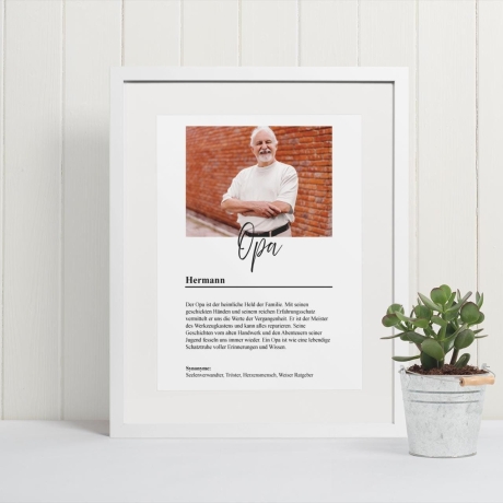 Opa Geschenk Personalisierbares Bild Fotogeschenk Mit Foto Herzensmensch Geschenkidee Poster Großpapa Großvater Großeltern Weihnachten