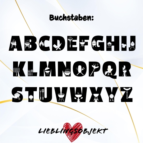 Personalisierte Schürze mit BBQ-Style Buchstaben Papa