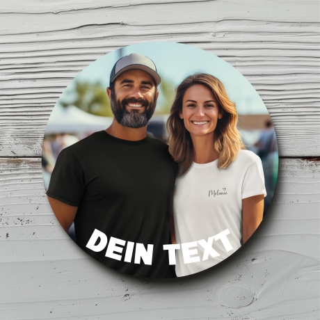 Personalisierte Aufkleber mit Foto und Wunschtext, 4 cm rund, wasserfest, personalisierte Sticker,